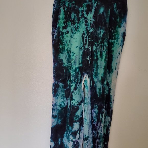 Men's silk Tommy Bahama dress pants navy black green 32 30 med large tie dyed - Picture 5 of 10